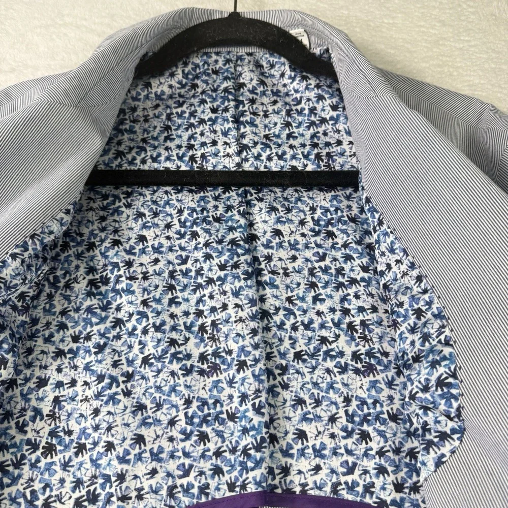 ROBERT GRAHAM Blazer 44R Classic SEERSUCKER Men Lightweight Striped 100% Cotton